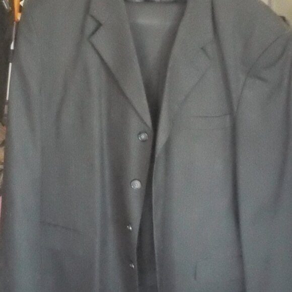 Enrico Gelini 52L Men’s Two Piece Black Pin Stripe Suit - Picture 3 of 9